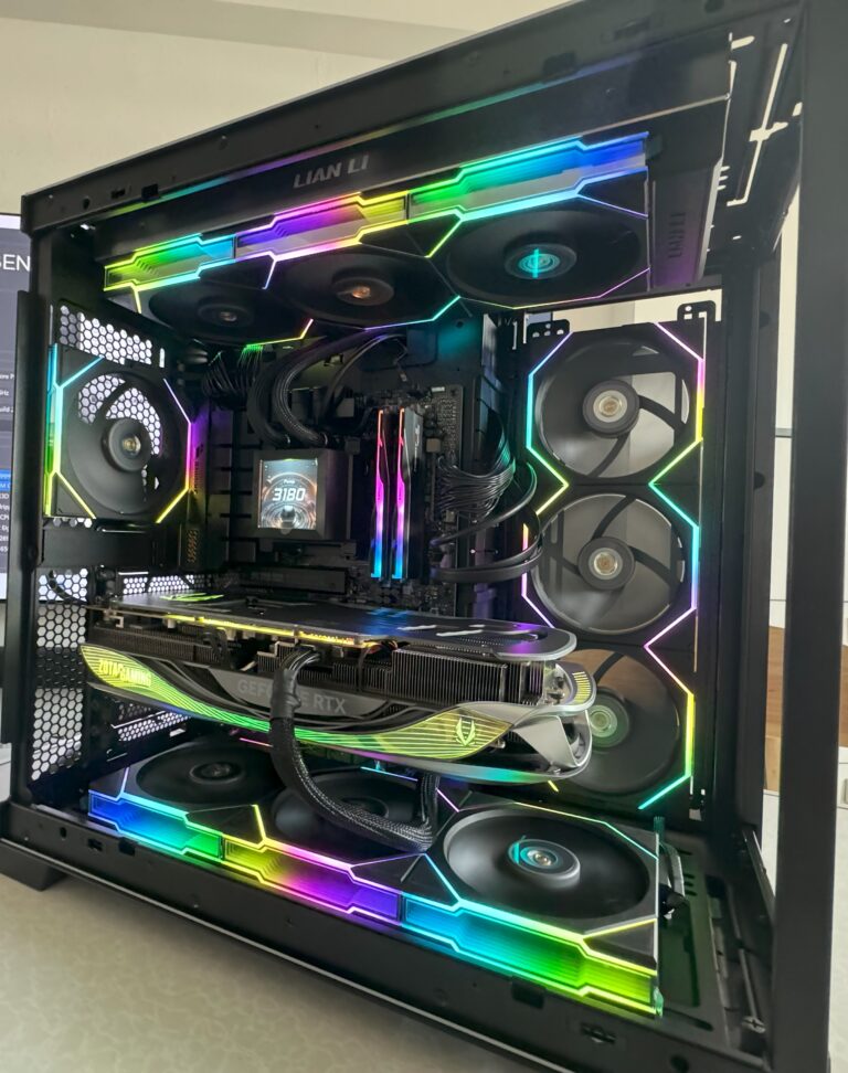 Custom gaming PC build: full Lian Li black build for 4K gaming and streaming