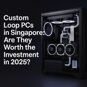Luxury custom watercooled gaming PC in Singapore with hardline tubing and premium finishes